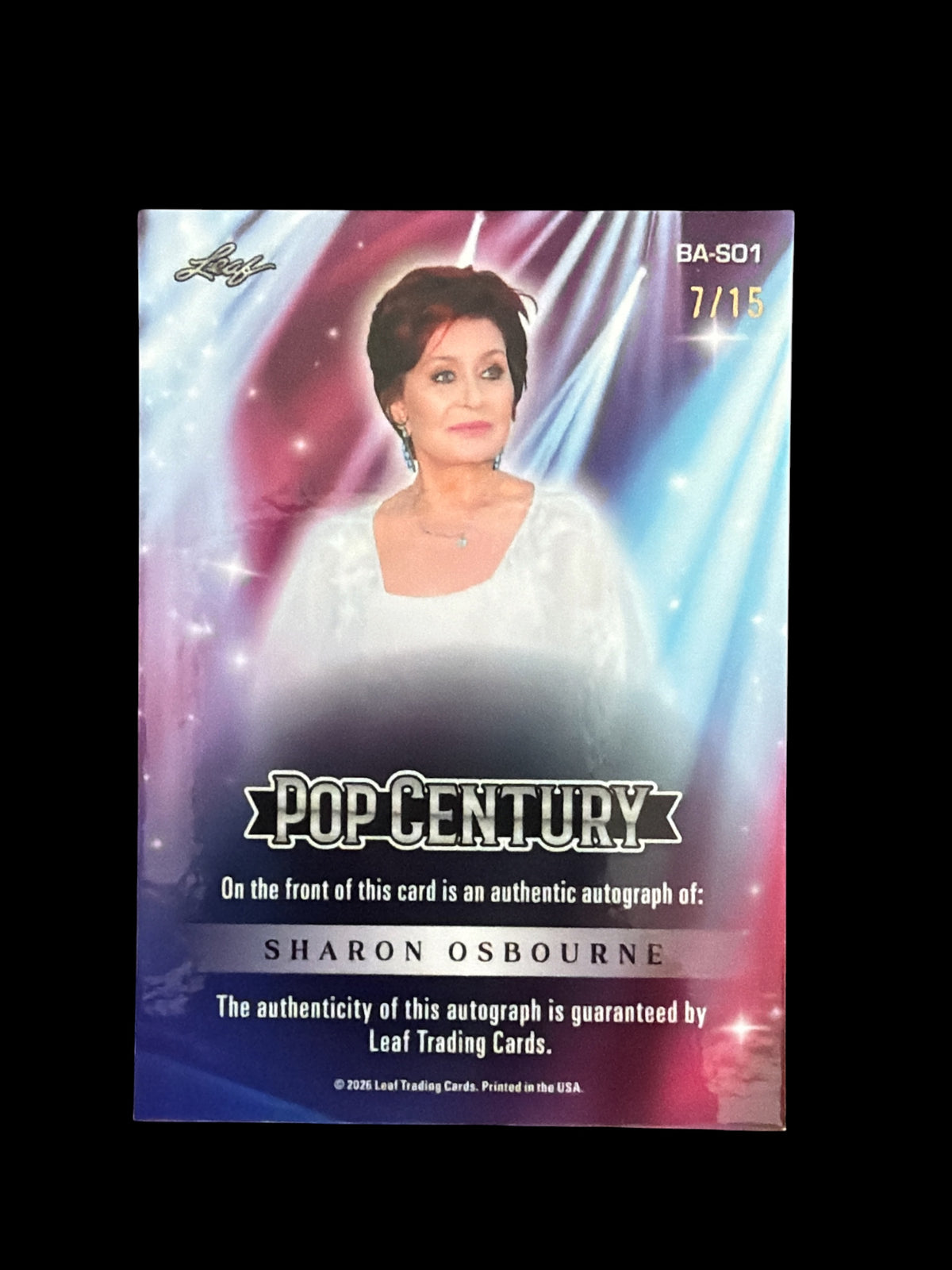 Sharon Osbourne Auto /15 Leaf Pop Century 2026