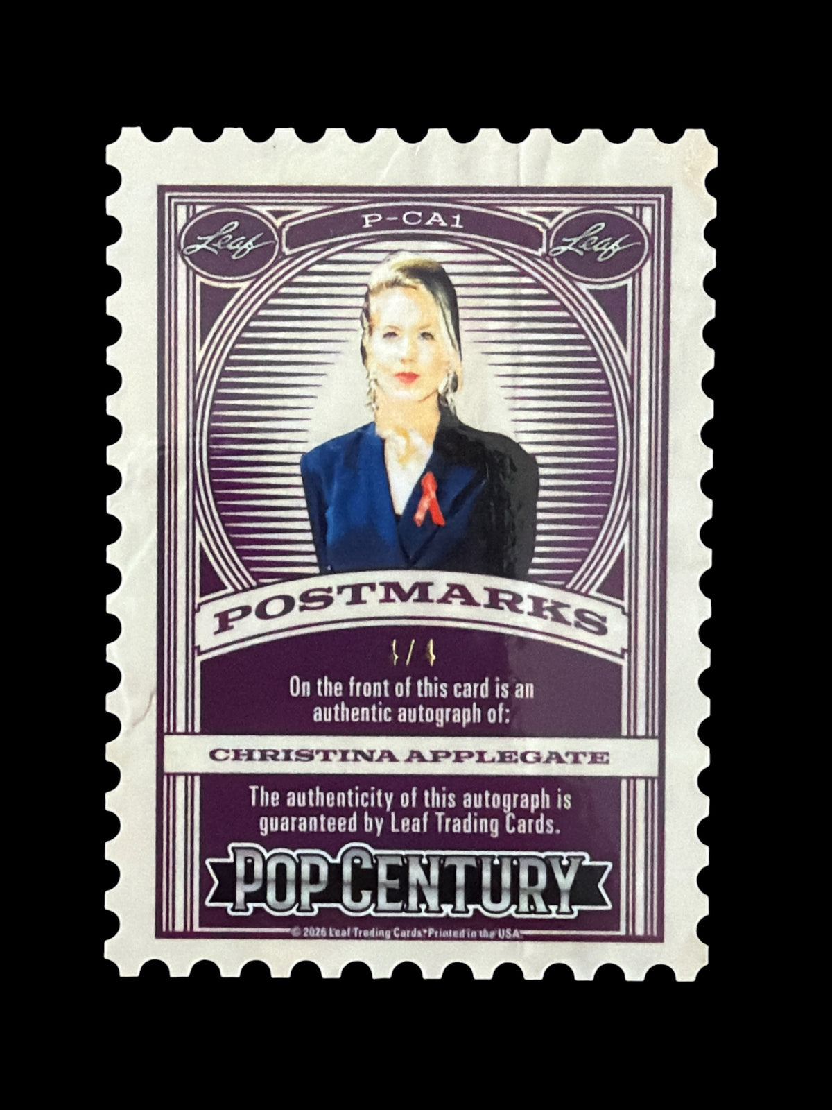 Christina Applegate Auto /4 Postmarks Leaf Pop Century 2026