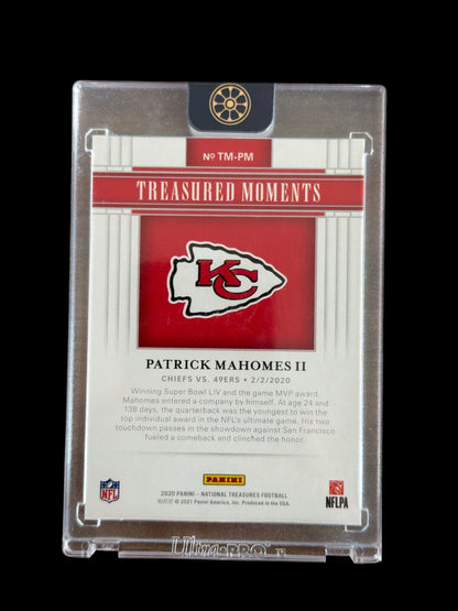 Patrick Mahomes Treasured Moments /99 Panini National Treasures Football 2020