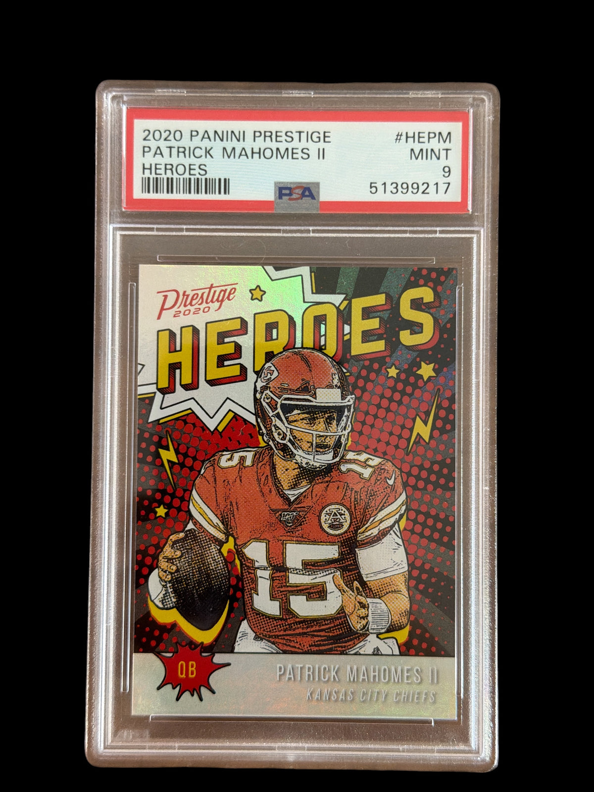 Patrick Mahomes Heroes PSA 9 Panini Prestige Football 2020
