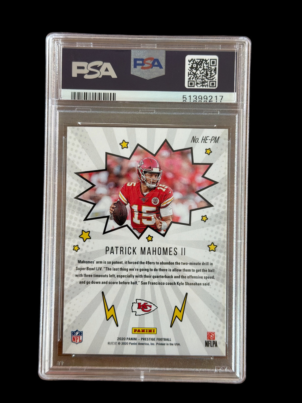 Patrick Mahomes Heroes PSA 9 Panini Prestige Football 2020