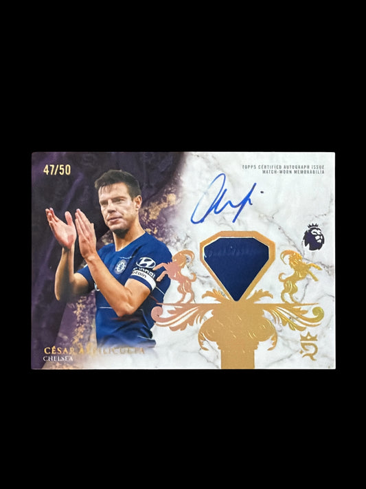 César Azpilicueta Relic Signature /50 On Card Auto Topps Royalty BPL 2026