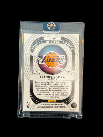 LeBron James Orbital /75 Panini Obsidian Basketball 2024/25