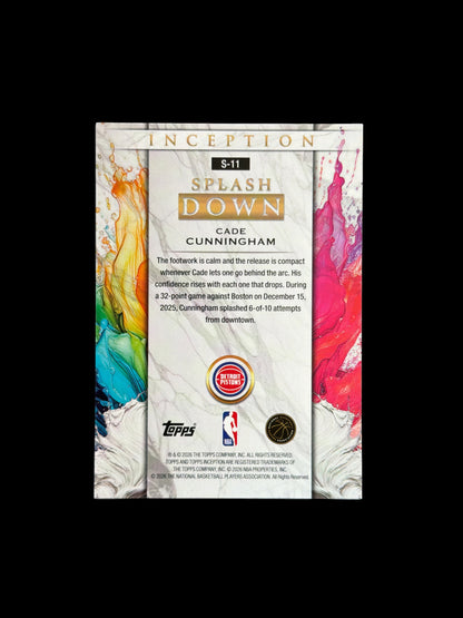 Cade Cunningham Splasdown Casehit Topps Inception NBA 2026
