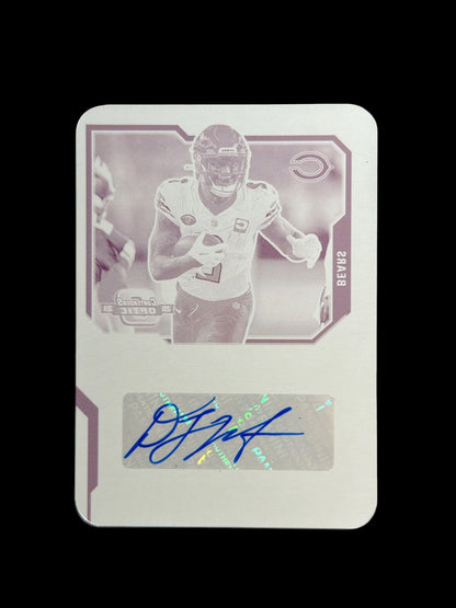 DJ Moore 1/1 Printing Plate Auto Panini Contenders Optic Football 2023