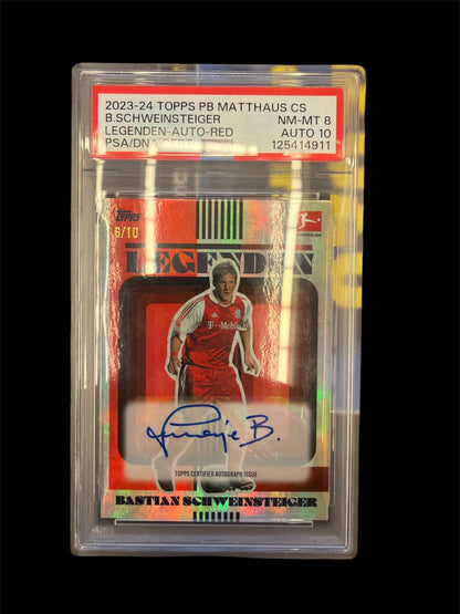 Bastian Schweinsteiger Auto /10 PSA 8 Auto 10 Topps Matthäus Curated Set 2023-24