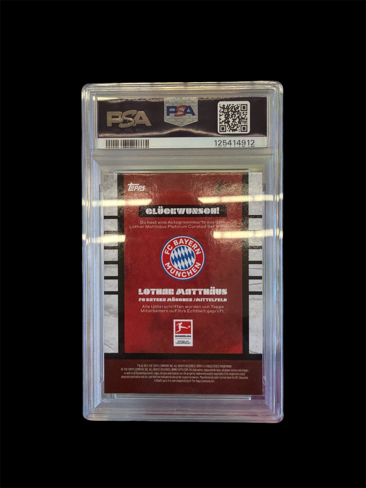 Lothar Matthäus Auto /10 PSA 9 Auto 10 Topps Matthäus Currated Set 2023-24