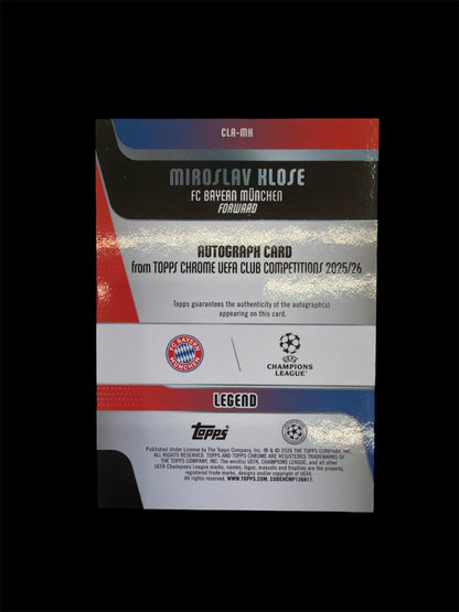 Miroslav Klose Auto /250 Topps Chrome UCC 2025/26