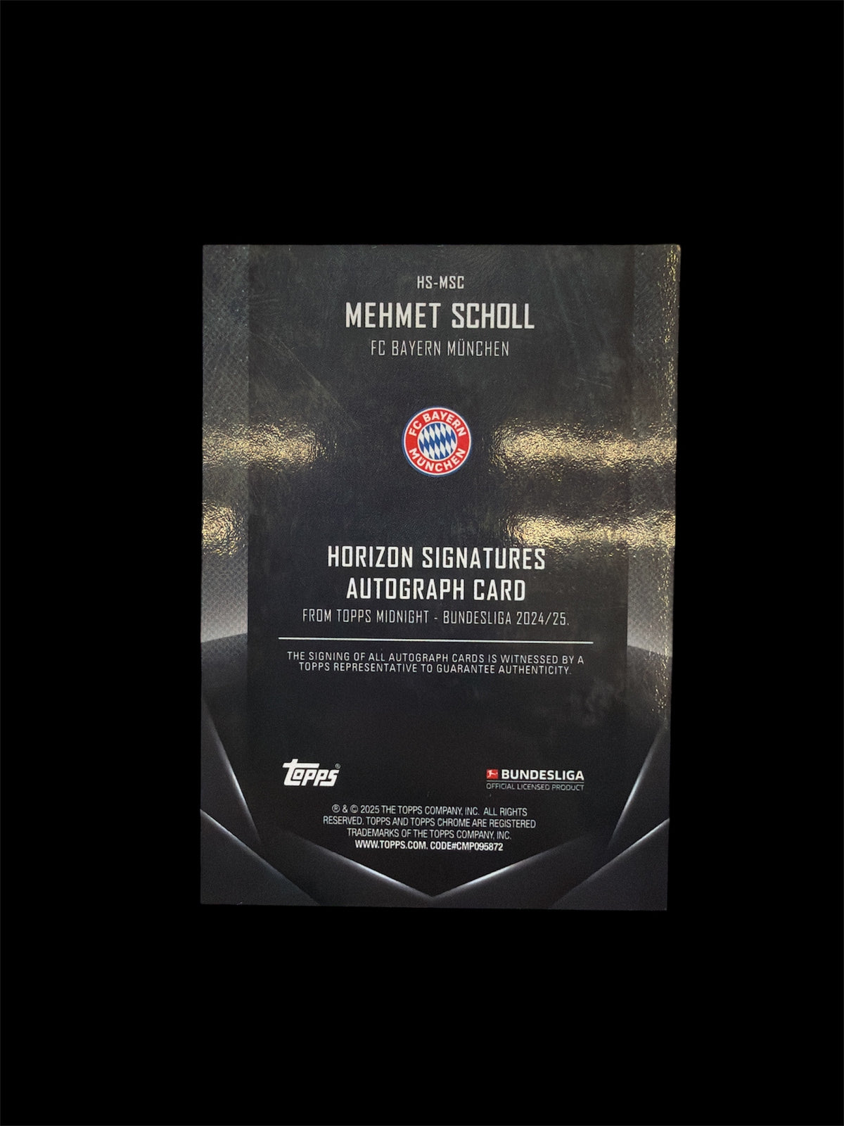 Mehmet Scholl Auto /12 Horizon Signatures Topps Midnight Bundesliga 2024/25