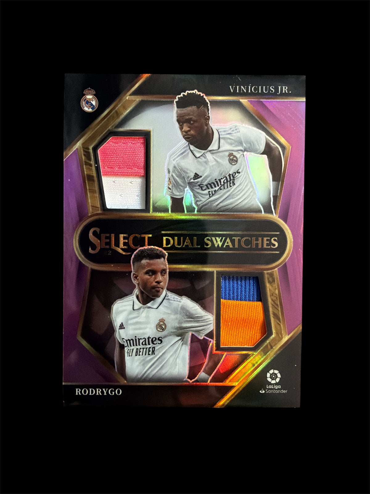 Vinicius jr / Rodrygo Dual Swatches /25 Panini Select La Liga 2022-23