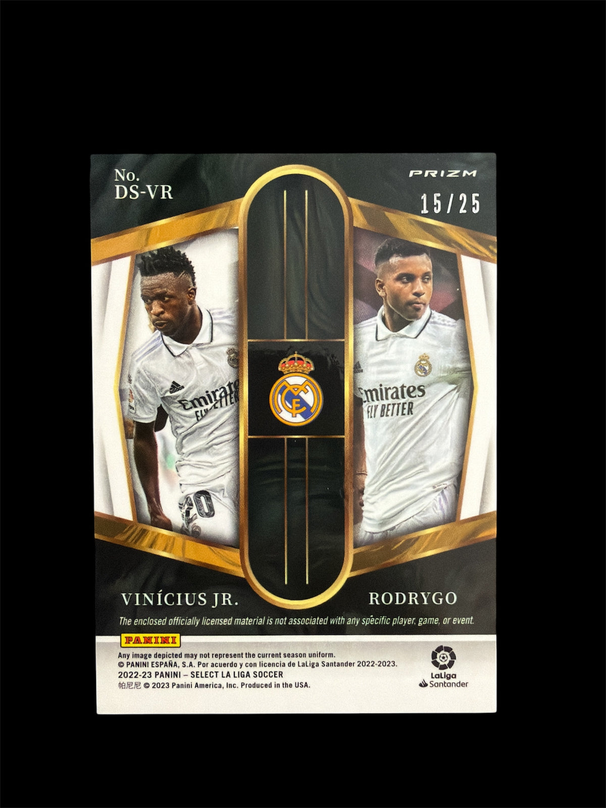 Vinicius jr / Rodrygo Dual Swatches /25 Panini Select La Liga 2022-23