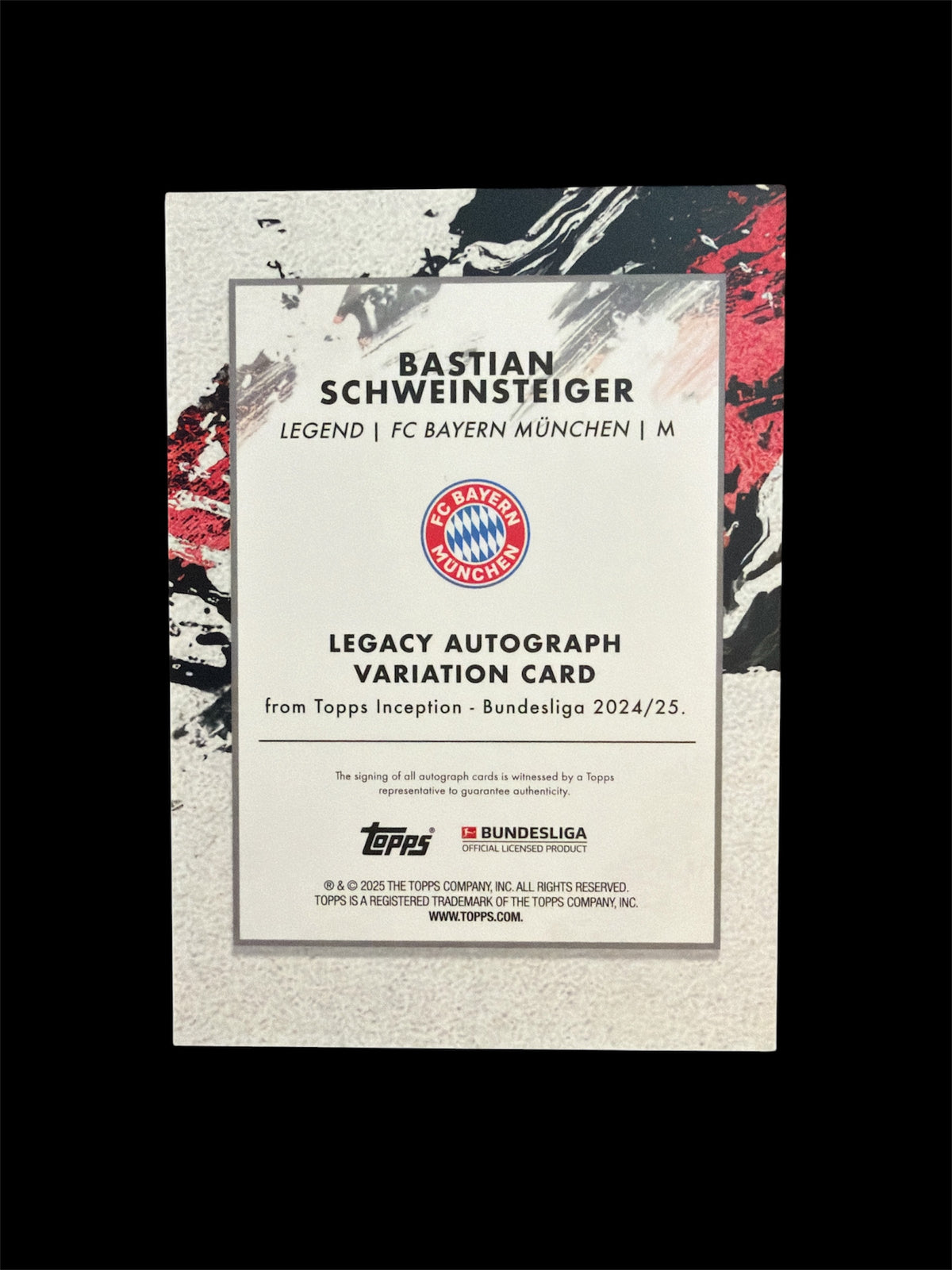 Bastian Schweinsteiger Auto /75 Topps Inception Bundesliga 2024/25