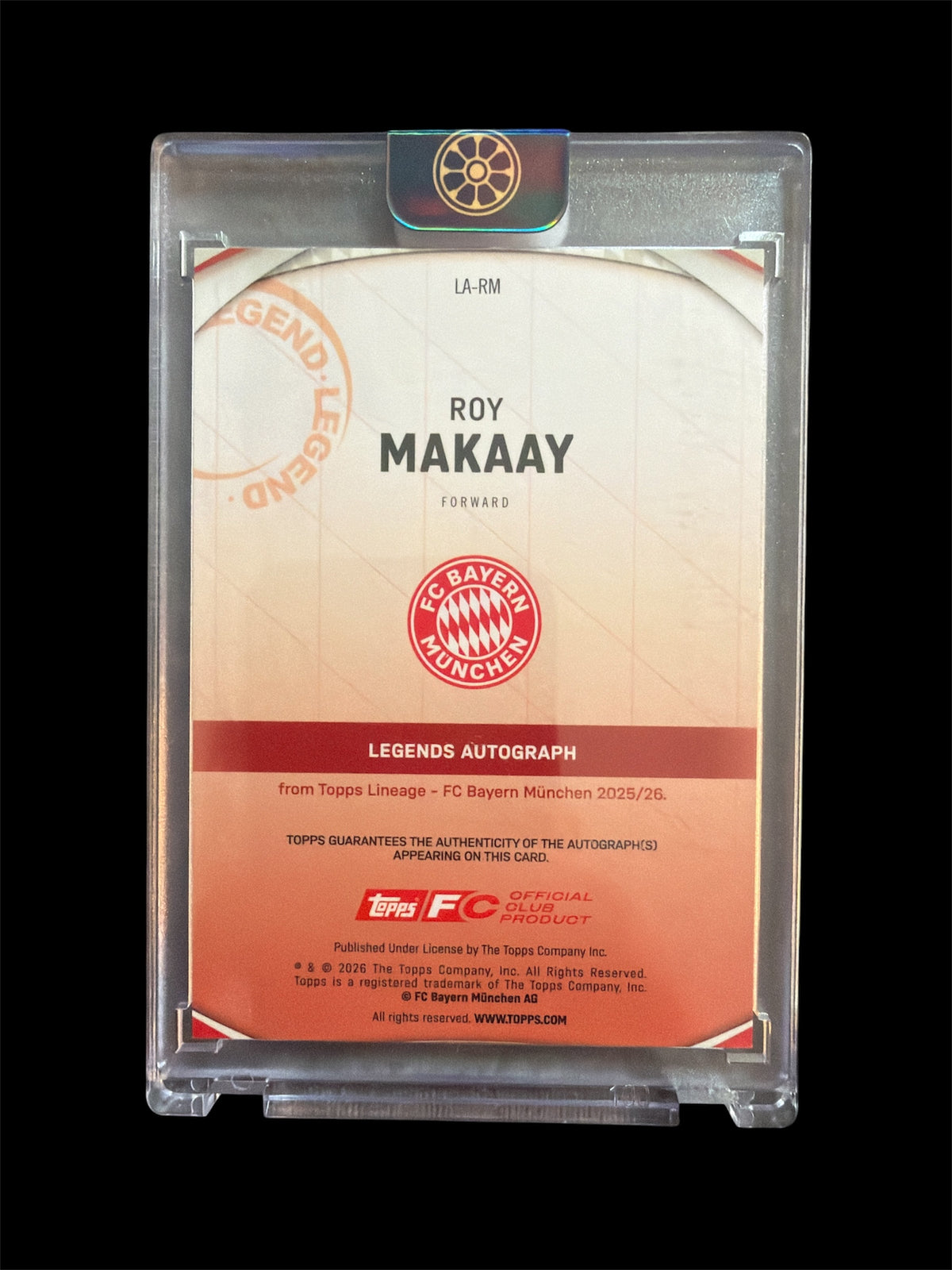 Roy Makaay Auto /75 Topps FC Bayern Lineage 2026