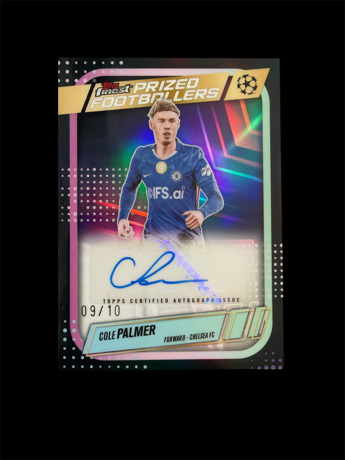 Cole Palmer Auto /10 Prized Footballers Topps Finest UCC 2025/26