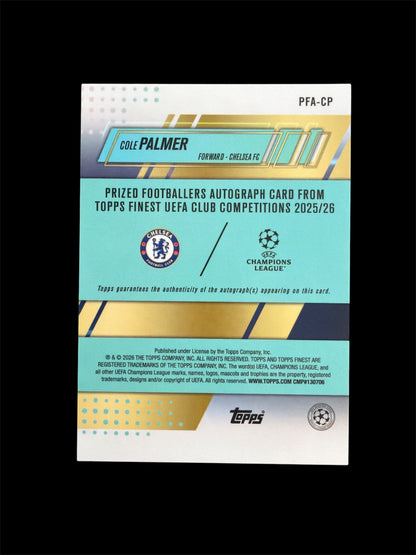 Cole Palmer Auto /10 Prized Footballers Topps Finest UCC 2025/26