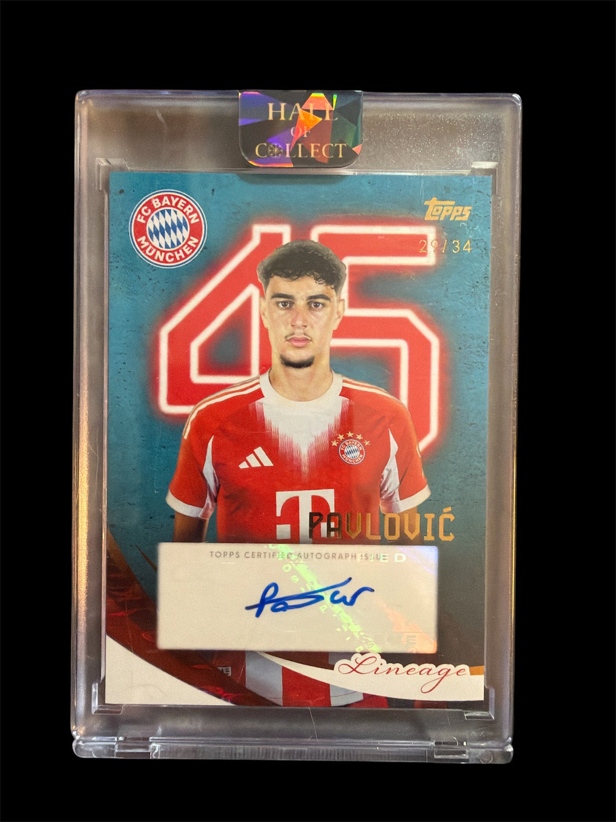 Aleksandar Pavlovic Auto /34 Topps FC Bayern Lineage 2026