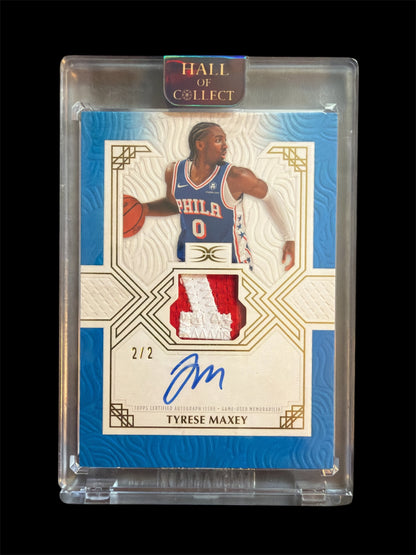 Tyrese Maxey Game-used Relic Auto /2 Topps Definitive Basketball 2025-26