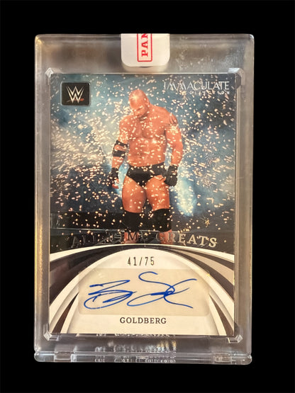 Goldberg All-Time Greats Auto /75 Panini Immaculate WWE 2022