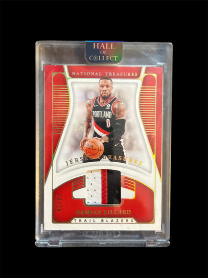 Damian Lillard Jersey Treasures /25 game worn Panini National Treasures NBA 2021-22