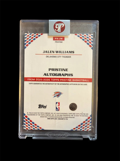 Jalen Williams On Card Auto /199 Topps Pristine Basketball 2026