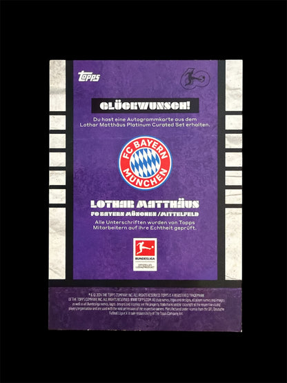 Lothar Matthäus Auto /25 Bookend Topps Lothar Matthäus Platinum Curated Set 2024