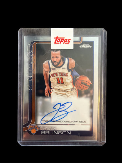 Jalen Brunson On Card Auto Topps Chrome Updates Basketball 2025-26
