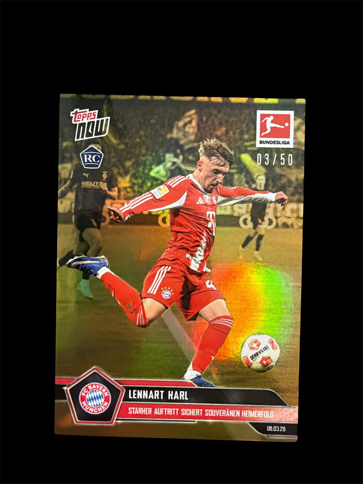 Lennart Karl RC /50 Topps now 2026