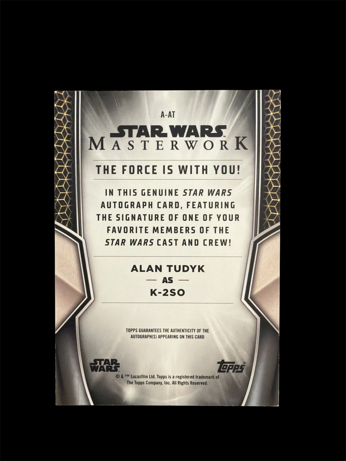 K-2SO On Card Auto Alan Tudyk Star Wars Masterwork