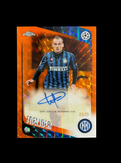 Wesley Sneijder Auto /25 Geometric Topps Chrome UCC 2025/26