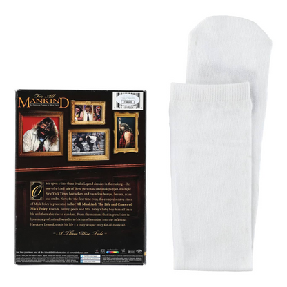 Mick Foley – Signiertes "For All Mankind" DVD & Mr. Socko Handpuppe Set (2 Autogramme) – JSA COA (x2) – WWE Legende