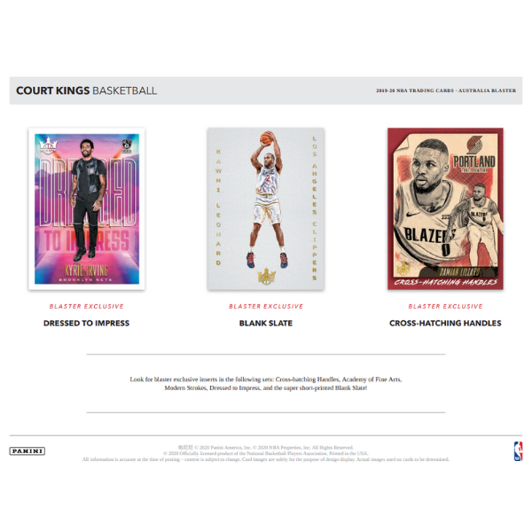 Panini Court Kings Basketball NBA International Blaster Box 2019/2020