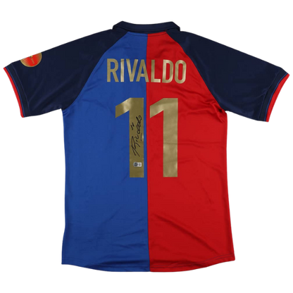 Rivaldo Signed FC Barcelona Jersey - Beckett