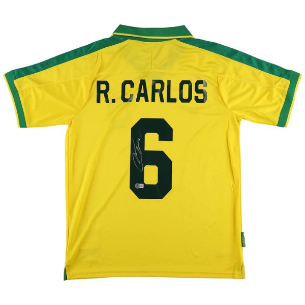 Roberto Carlos Signed Brazil National Team Jersey - Beckett