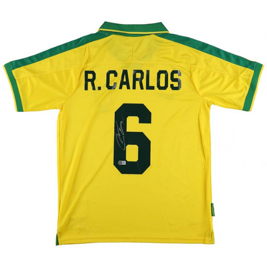 Roberto Carlos Signed Brazil National Team Jersey - Beckett
