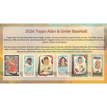 Topps Allen and Ginter Baseball Hobby Box 2026 MLB