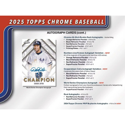 Topps Chrome Baseball MLB Hobby Jumbo Box 2025