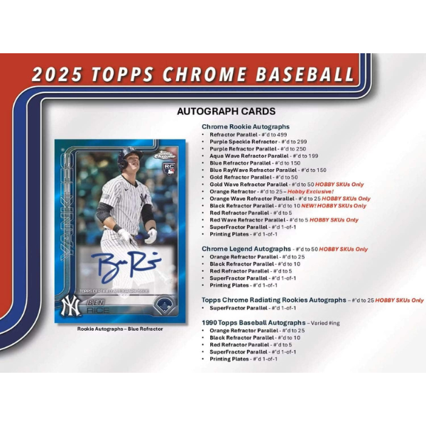Topps Chrome Baseball MLB Hobby Jumbo Box 2025