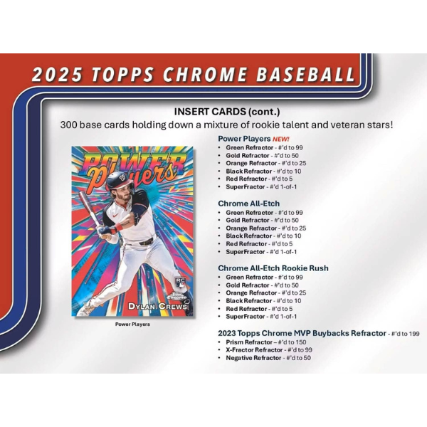Topps Chrome Baseball MLB Hobby Jumbo Box 2025