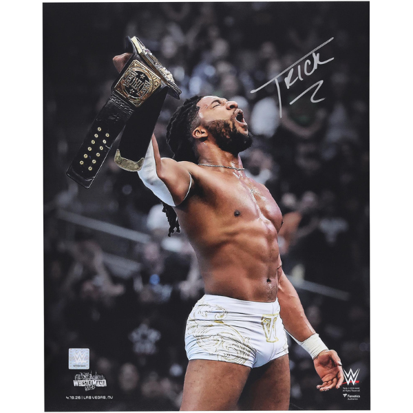 Trick Williams WWE Autographed 16" x 20" WrestleMania 42 Raising Title Photograph